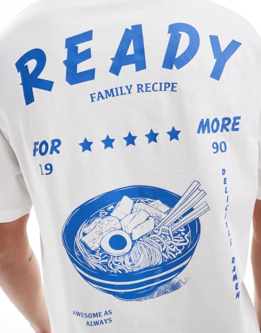 Jack & Jones – T-Shirt in Weiß mit Ramen-Rückenprint und Super-Oversize-Passform, 3 von 4