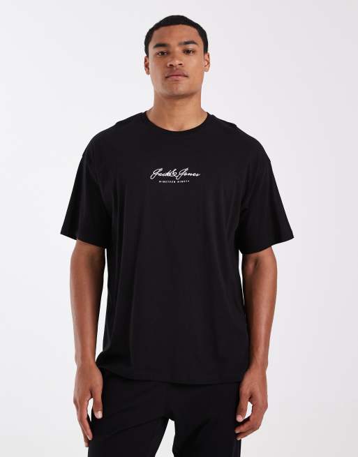Jack & Jones T-shirt lounge set in black, 2 of 5