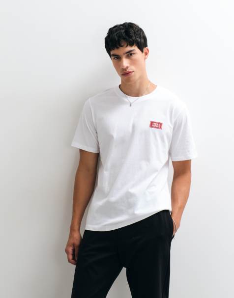 Jack & Jones T-shirt med brystlogo i hvid - view 1