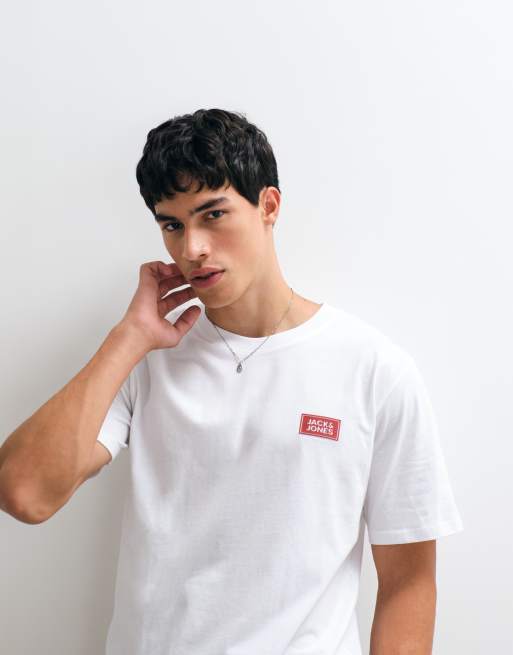 Jack & Jones T-shirt med brystlogo i hvid, 3 af 5