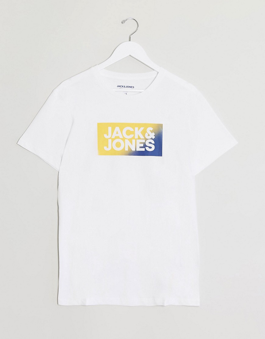 Jack & Jones - T-shirt med gradueret print-Hvid