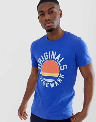 Jack & Jones – T-shirt med grafisk logga-Marinblå