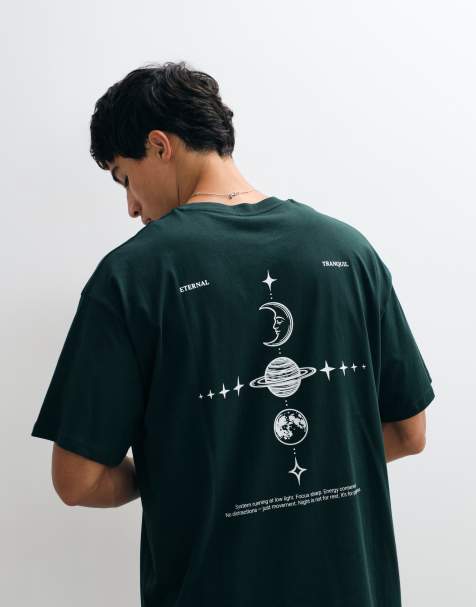 Jack & Jones t-shirt med rygprint i mørkegrøn - view 1