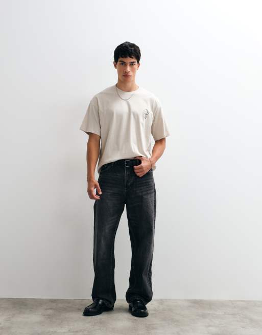 Jack & Jones t-shirt met backprint in crème, 4 van 5