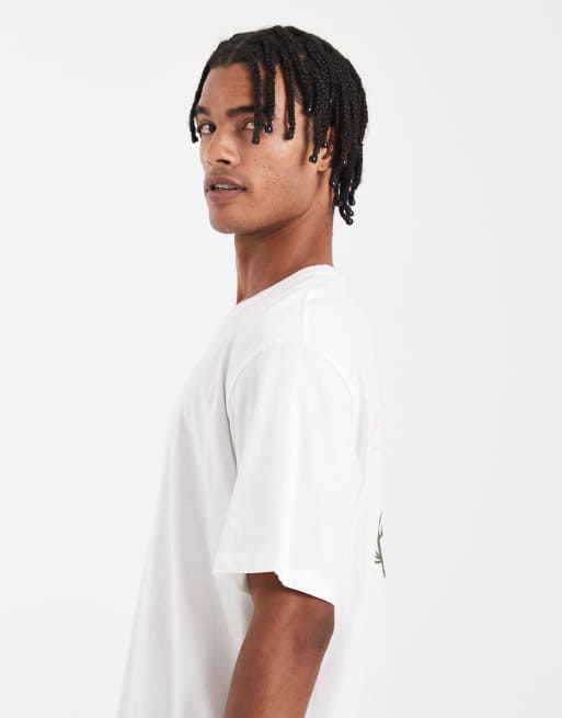 Jack & Jones - T-shirt met bloemenprint op de rug in wit, 4 van 5