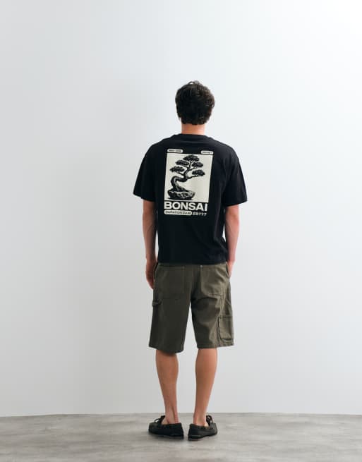 Jack & Jones - T-shirt met bonsaiprint op de achterkant in zwart, 3 van 5