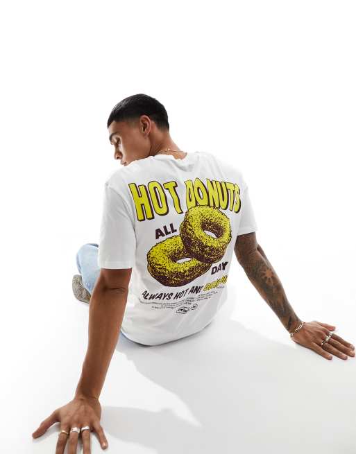 Jack & Jones - T-shirt met donutprint in wit
