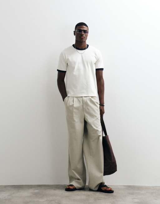 Jack & Jones - T-shirt met gekleurd randje in wit en blauw, 3 van 5