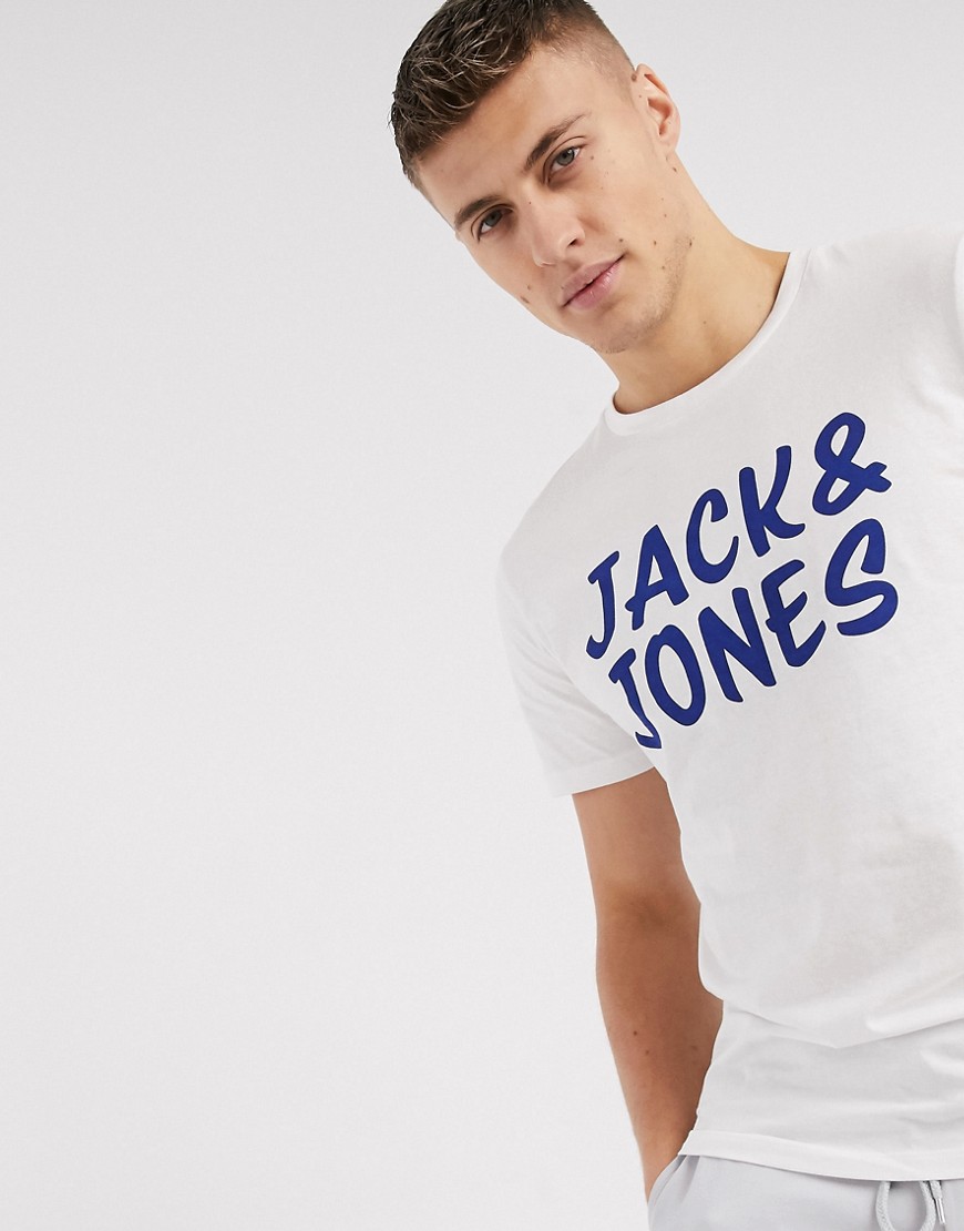 Jack & Jones - T-shirt met groot logo-Wit
