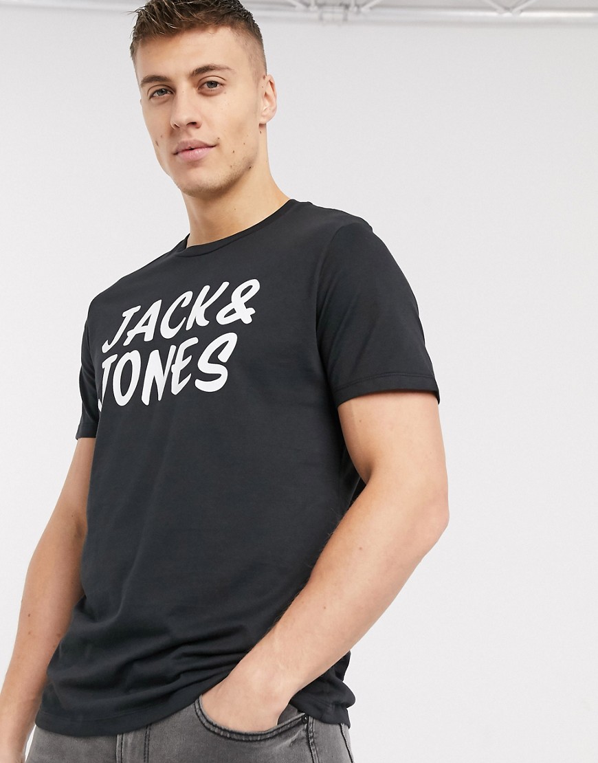 Jack & Jones - T-shirt met groot logo-Zwart