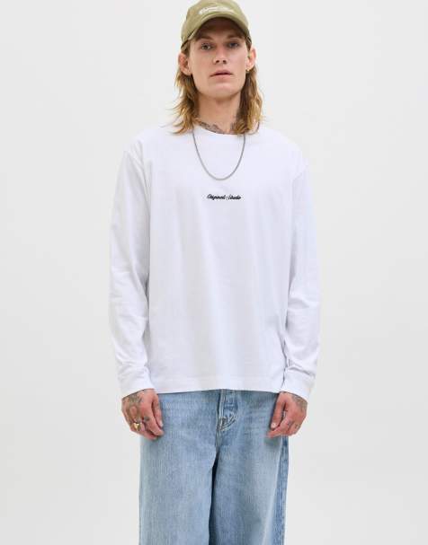 Jack & Jones - T-shirt met lange mouwen in felwit - view 1