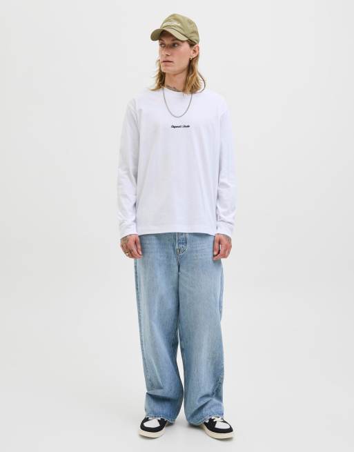 Jack & Jones - T-shirt met lange mouwen in felwit, 3 van 6