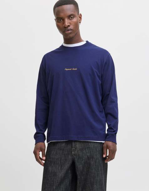 Jack & Jones - T-shirt met lange mouwen in 'ocean cavern' blauw - view 1