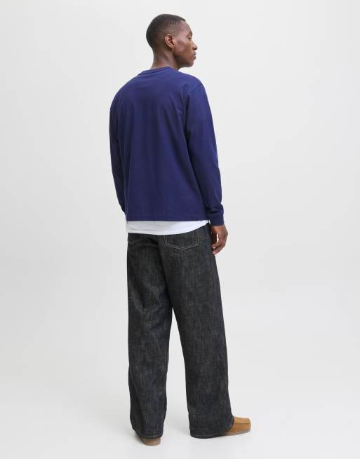 Jack & Jones - T-shirt met lange mouwen in 'ocean cavern' blauw, 2 van 7