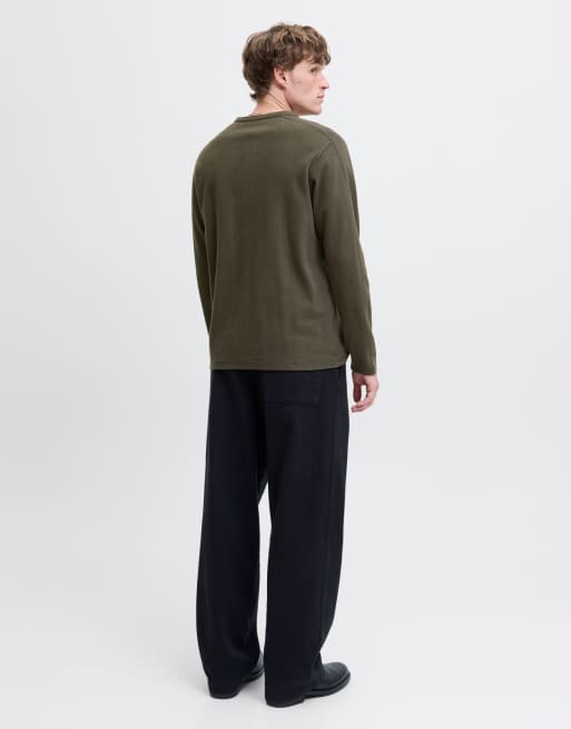 Jack & Jones - T-shirt met lange mouwen in zwarte olijf, 2 van 7