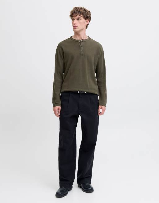 Jack & Jones - T-shirt met lange mouwen in zwarte olijf, 3 van 7