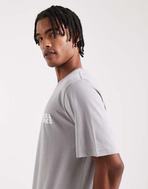 Jack & Jones - T-shirt met logo aan de voorkant in grijs, 4 van 5