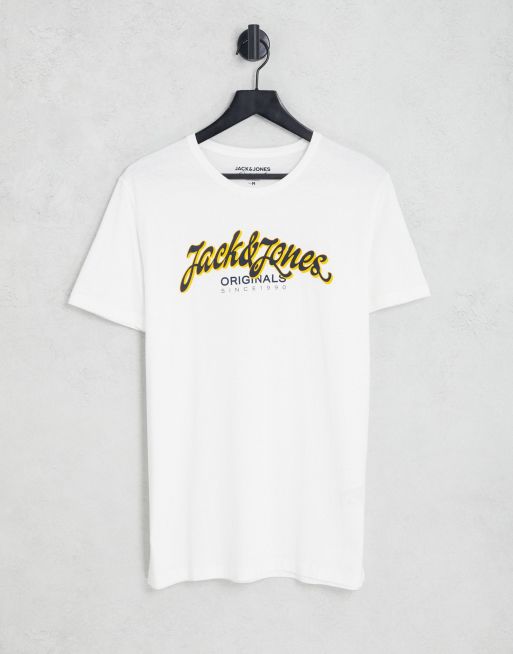 Jack & Jones - T-shirt met logo in gebroken wit