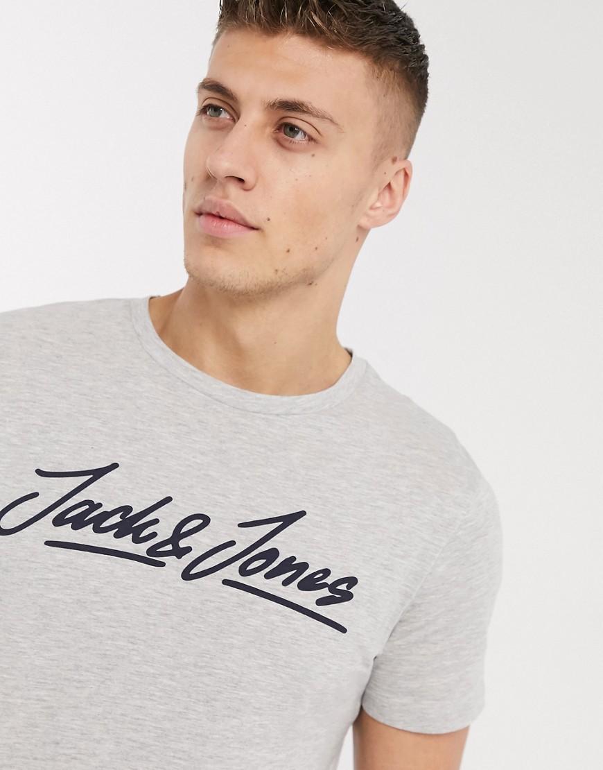 Jack & Jones - T-shirt met logo-Grijs