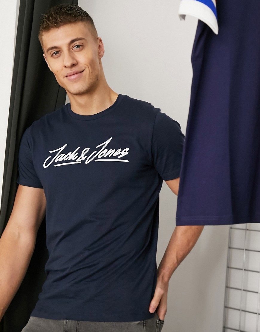 Jack & Jones - T-shirt met logo-Marineblauw