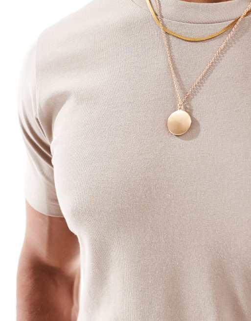 Jack & Jones - T-shirt moulant - Beige