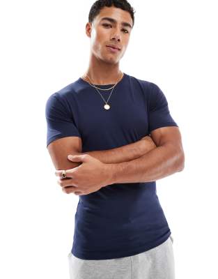 Jack & Jones - T-shirt moulant - Bleu marine