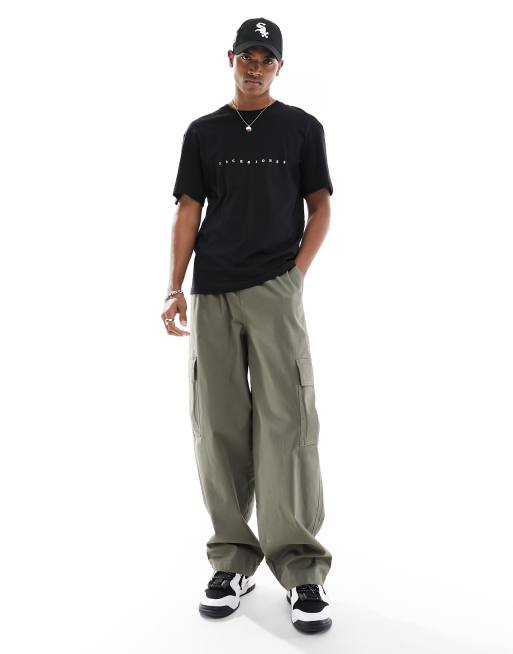 Jack & Jones - T-shirt nera con logo centrale, 4 di 4