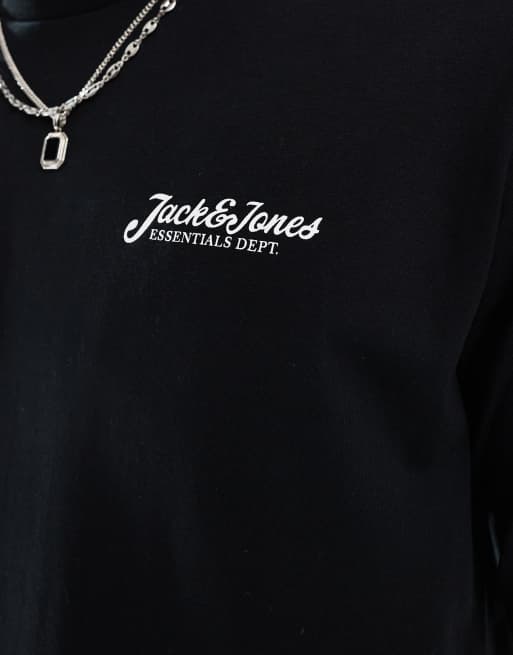 Jack & Jones - T-shirt nera con logo scritto, 2 di 4