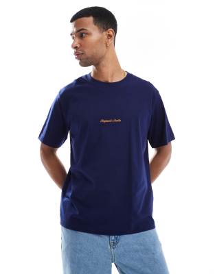 Jack & Jones - T-shirt oversize à imprimé Original Studios - Bleu marine et doré