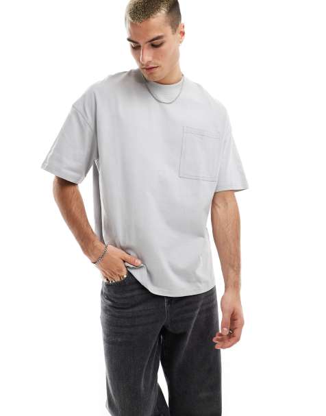 Jack & Jones - T-shirt oversize à poche - Gris clair - view 1