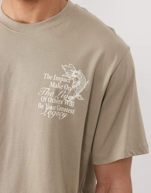 Jack & Jones - T-shirt oversize avec imprimé au dos - Beige, 4 de 5