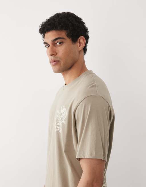 Jack & Jones - T-shirt oversize avec imprimé au dos - Beige, 5 de 5