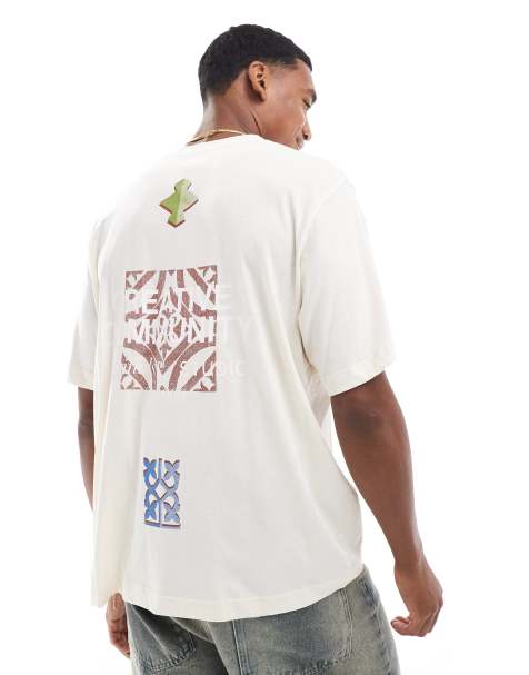 Jack & Jones - T-shirt oversize avec imprimé Creative Community au dos - Crème - view 1