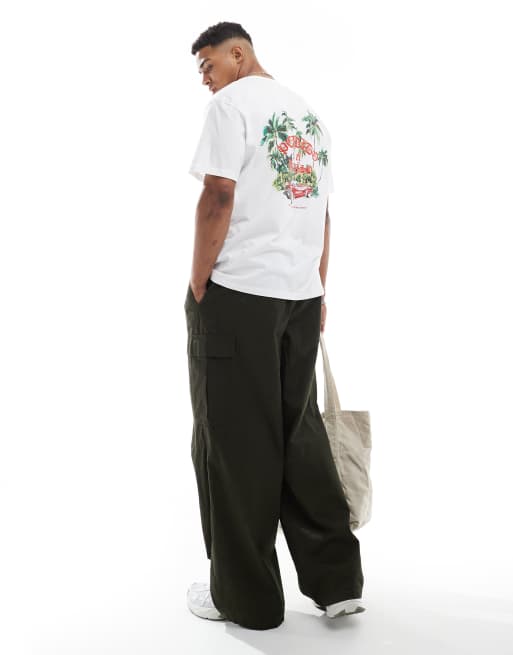 Jack & Jones - T-shirt oversize avec imprimé jungle au dos - Blanc, 3 de 4