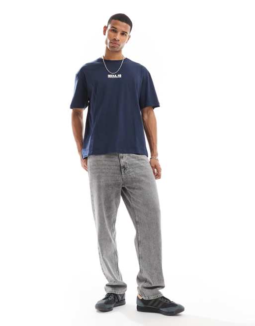 Jack & Jones - T-shirt oversize avec imprimé Seoul au dos - Bleu marine    , 3 de 4