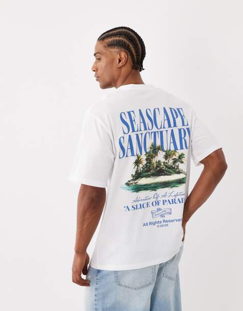 Jack & Jones - T-shirt oversize avec imprimé texte au dos - Noir et blanc - view 1