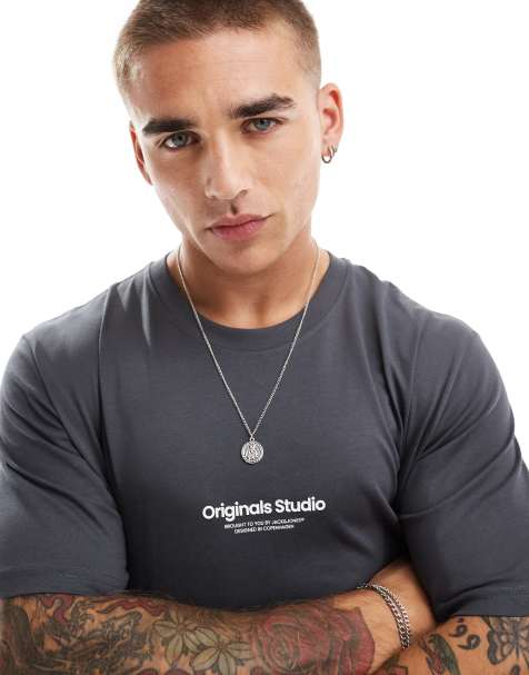 Jack & Jones - T-shirt oversize beige con logo "Originals" - view 1