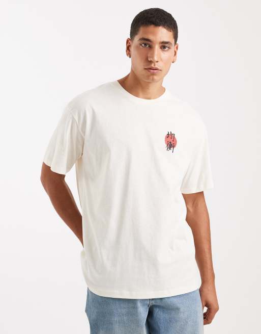 Jack & Jones - T-shirt oversize bianca con stampa di carpa giapponese sul retro, 3 di 5