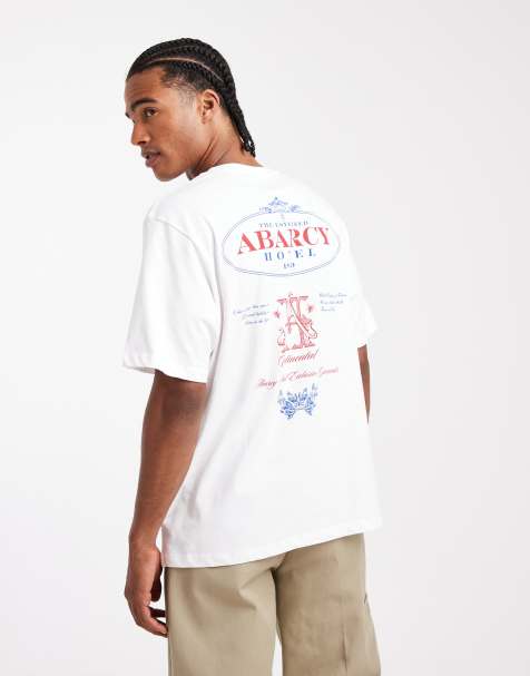 Jack & Jones - T-shirt oversize bianca con stampa di hotel sul retro - view 1