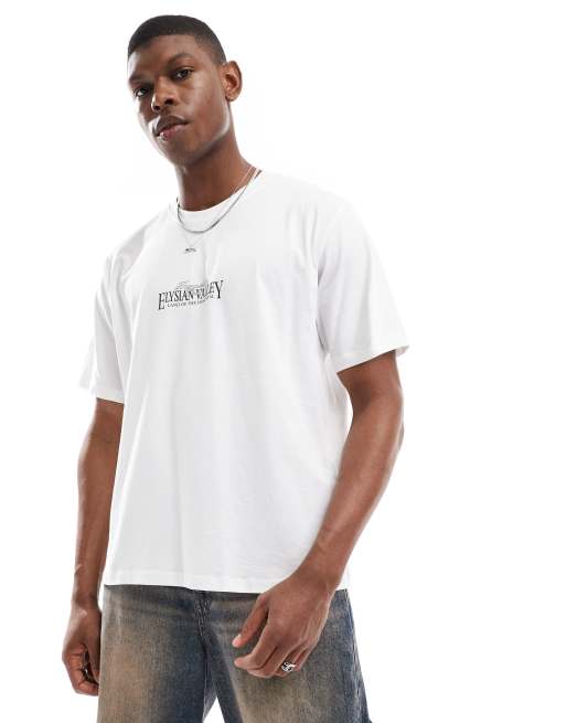 Jack & Jones - T-shirt oversize bianca con stampa di paesaggio sul retro, 3 di 4