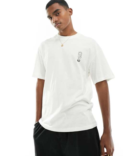 Jack & Jones - T-shirt oversize bianca con stampa di serpente sul retro, 2 di 4