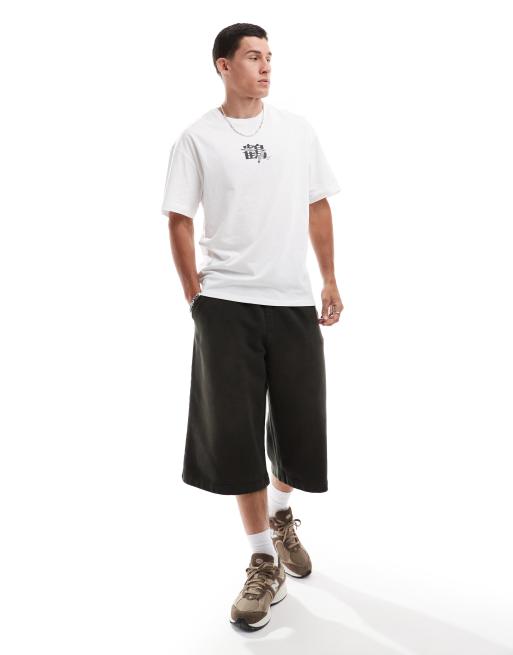 Jack & Jones - T-shirt oversize bianca con stampa di uccello giapponese sul retro, 4 di 4