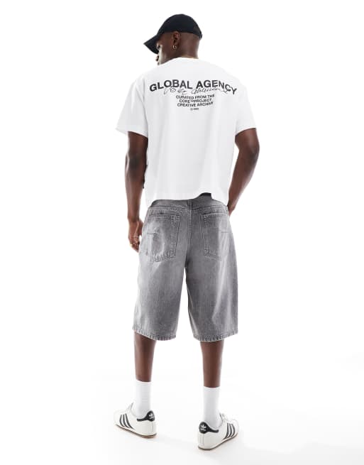 Jack & Jones - T-shirt oversize bianca con stampa “Global Agency” sul retro, 3 di 4