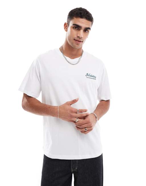Jack & Jones - T-shirt oversize bianca con stampa sul retro "Holiday Inn", 2 di 4