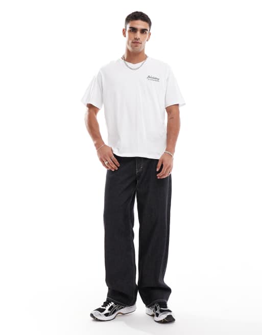 Jack & Jones - T-shirt oversize bianca con stampa sul retro "Holiday Inn", 4 di 4