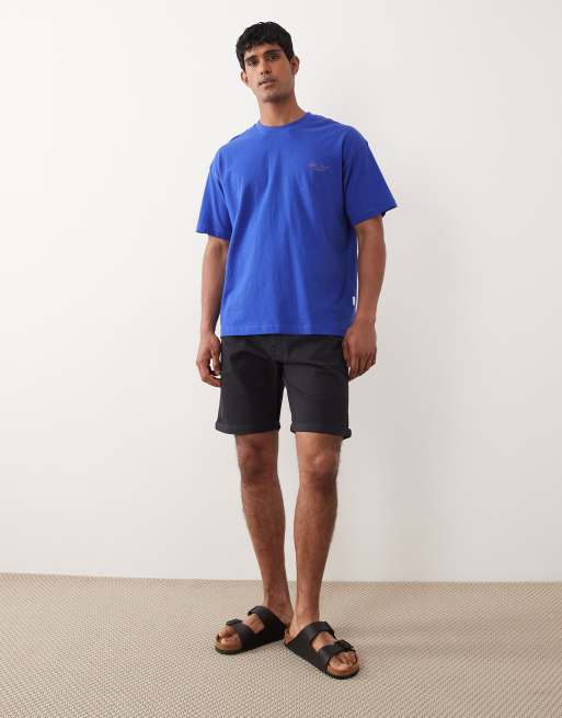 Jack & Jones - T-shirt oversize blu acceso con stampa di paesaggio sul retro, 2 di 5
