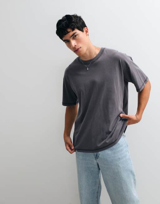 Jack & Jones - T-shirt oversize color antracite slavato