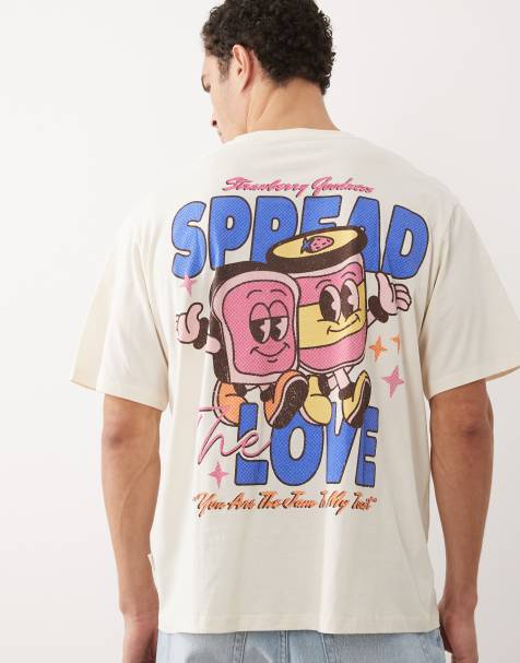 Jack & Jones - T-shirt oversize color crema con stampa Cartoon - view 1