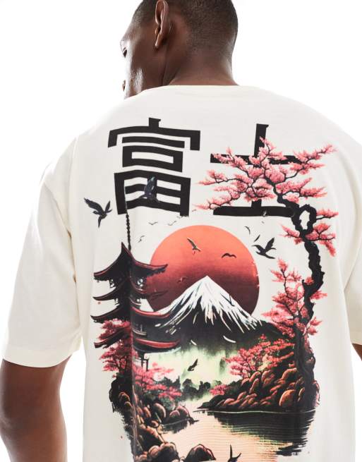 Jack & Jones - T-shirt oversize con stampa giapponese sul retro, 3 di 4