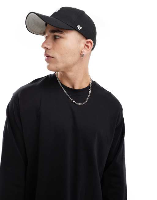 Jack & Jones - T-shirt oversize nera a maniche lunghe , 3 di 4